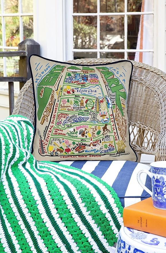 Catstudio Central Park Embroidered Decorative Throw Pillow
