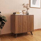 Modern Sideboard Buffet Cabinet Console Table, Accent Storage Cabinet Credenza Buffer Cabinets with Fluted Doors for Kitchen Dining Living Room Entryway(Walnut)