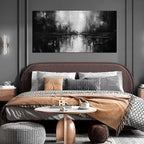 Large Abstract Canvas Wall Art for Living Room Large Size,Black and White Pictures Wall Art for Office 29 x 59 Inch