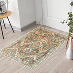 Keen Home Design 2x3 Rug - Machine Washable Entry Rug with Non-Slip Backing, Ideal for Enteryway, Kitchen, Bathroom, Laundry Room - Vintage, Easy Clean, Durable, Low Pile Rug - (2' x 3')