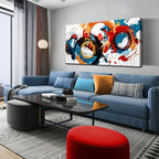 Abstract Wall Art Large Canvas Prints Modern Living Room Bedroom Home Office Wall Decor Framed Colorful Circle Abstract Picture Ready to Hang Size 30x60