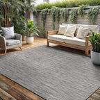Washable Indoor Outdoor Rug 8x10 Weather Resistant Area Rugs Modern Solid for Porch Deck Balcony Backyard Patio Outside Carpet (8 X 10 Silver Grey)