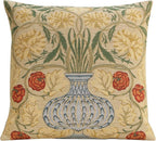 Charlotte Home Furnishings Throw Pillow Covers, Decorative Boho Pillow Covers for Couch, Living Room, Yellow Rose Square Cushion Cases 18x18 in, European Cotton Jacquard Woven for Cozy Bedroom Decor
