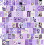 Soft Purple Dreamy Aesthetic Wall Collage Kit – 100 Mystical & Classic Photos, 4"x6" Semi-Gloss Prints for Teen Girls Dorm Room Decor, Elegant Purple Moments, Ideal Gift for Birthday & Graduation