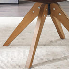 Art Leon Mid Century Modern Swivel Accent Chair with Beech Wood Legs, Desk Chair No Wheels, Armchair for Desk, Suede