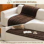 MYSKY HOME Couch Covers for 2 Cushion Sofa, Couch Cover for Dogs, Sofa Covers for Pets Washable, Soft Non-Slip Sofa Slipcovers, Loveseat Couch Covers, Furniture Protector, Chococlate, 27.6" x 59"