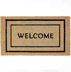 KANKUN Coco Coir Door Mat with Heavy Duty Backing, Welcome Doormat (17" x 30"), Doormat Entrance (Welcome Double)