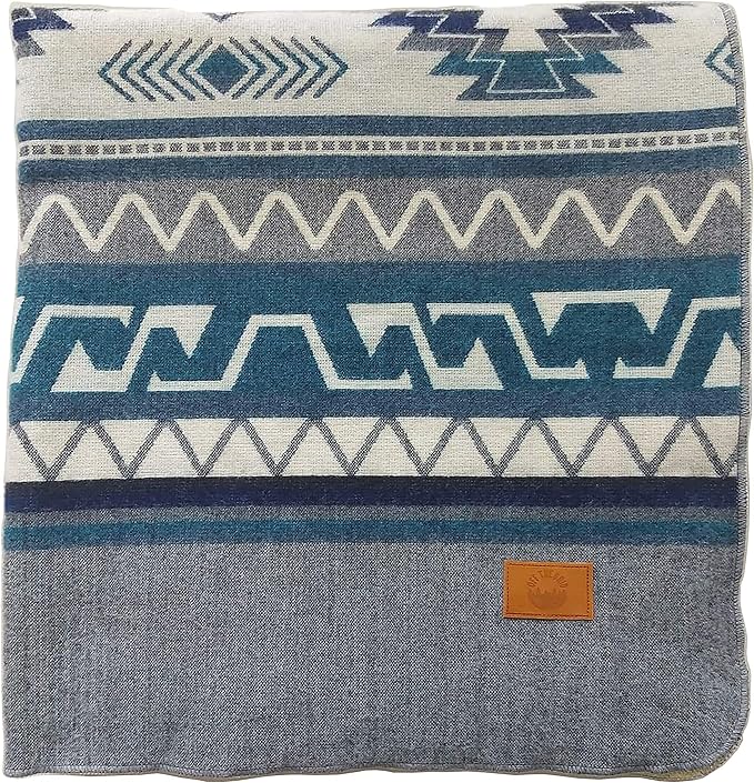 Inca Aztec Throw, Queen, King Blanket | Southwest Indian Navajo Boho Style | Native Cover for Camping, Bedding, Couch, Vanlife | Faux Alpaca, Lightweight, Hypoallergenic (Condor Gray, Throw)