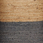 REDEARTH · Cylindrical Pouf Foot Stool Ottoman - Jute Braided Pouffe Poof Accent Sitting Footrest for The Living Room, Bedroom, Nursery, Patio, Lounge & Other Rooms (14.5”x14.5”x16”; Natural Gray)