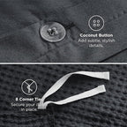 Bedsure Cotton Duvet Cover Set - 100% Cotton Waffle Weave Charcoal Duvet Cover Oversized Queen Size, GentleSoft™ and Breathable Bedding Set for All Season, 3 Pieces, 98"x98"