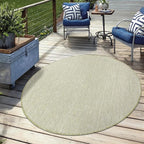Keen Home Design Terrace Outdoor Round Rug - 8ft Round Washable Indoor/Outdoor Rug for Patio, Kitchen, Balcony, Beach, Garden, Deck and Porch, Size: 7'7" Round