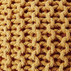 REDEARTH · Round Pouf Ottoman - Hand Knitted Cable Boho Poof Home Décor Pouffe Circular Footrest for Living Room - Bedroom - Lounge - Nursery - 100% Cotton Poufs (19.5"x19.5"x14") - Mustard