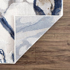 Abani Rugs Abstract Design 5’3” x 7’6” Bedroom Rug - Grey, Brown & Blue Modern Multi-Dimensional Washable Area Rug