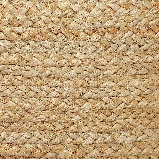 REDEARTH · Jute Circular Low Pouf Ottoman - Braided Pouffe Accent Sitting Round Footrest for Living Room, Bedroom, Nursery, kidsroom, Patio, Gym; 100% Jute Set of 2 (18"x18"x10"; Natural)