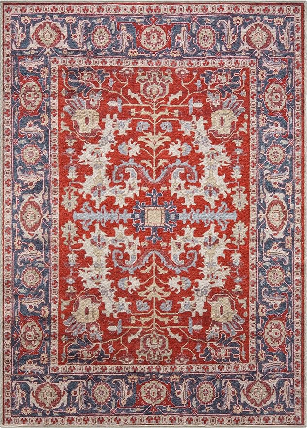 Keen Home Design 3x5 Rug - Machine Washable Entry Rug with Non-Slip Backing, Ideal for Enteryway, Kitchen, Bathroom, Laundry Room - Vintage, Easy Clean, Durable, Low Pile Rug - (3' x 5')