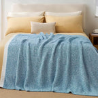 Joiedomi Twin Blanket for Couch Bed Sofa, Blue Knitted Blankets Gifts for Women Mom Girls, Cozy Cute Soft Throw Home Room Decor Aesthetic for Women Mothers Birthday Gifts 60x80 Inches