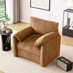 Chenille Oversized Armchair, 38.6'" Wide Accent Chairs for Living Room & Bedroom Modern Lounge Chair, Upholstered Mid-Century Reading Chair (Rustic Bronzing Cloth, 1 Pack)