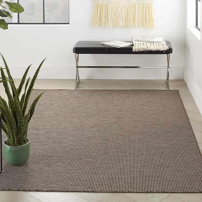 Nourison Positano Indoor/Outdoor Natural 3' x 5' Area Rug, Easy Cleaning, Non Shedding, Bed Room, Living Room, Dining Room, Backyard, Deck, Patio (3x5)