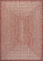 Adiva Rugs Outdoor Indoor Area Rug, Weather Resistant, Easy to Clean, Stain Resistant Floor Mat for Dining Room, Backyard, Deck, Patio (Copper Weiss, 6' x 9')