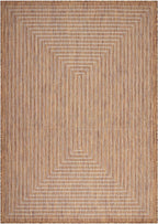 Adiva Rugs Outdoor Indoor Area Rug, Weather Resistant, Easy to Clean, Stain Resistant Floor Mat for Dining Room, Backyard, Deck, Patio (Wooden, 5' x 7')