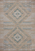 Loloi Amber Lewis Topanga Collection TOP-04 Natural/Aqua 7'-10" x 10' Indoor/Outdoor Area Rug