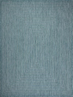 Adiva Rugs Outdoor Indoor Area Rug, Weather Resistant, Easy to Clean, Stain Resistant Floor Mat for Dining Room, Backyard, Deck, Patio (Aqua Weiss, 10' x 14')