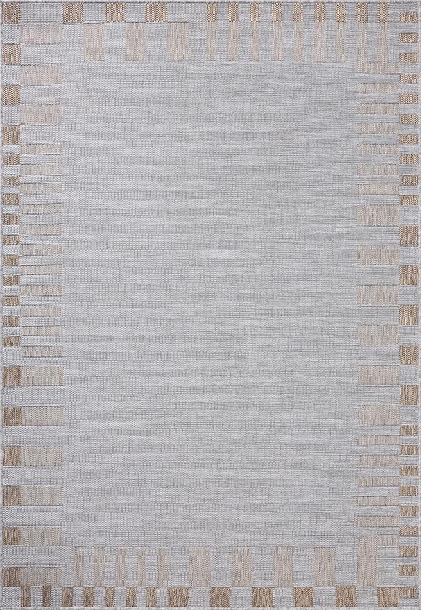 Loloi Amber Lewis Topanga Collection TOP-08 Silver/Natural 2'-3" x 3'-9" Indoor/Outdoor Area Rug