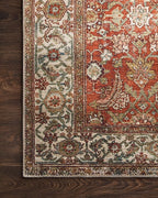 Loloi Layla Collection LAY-05 Ocean/Multi 3'-6" x 5'-6" .13" Thick Accent Rug, Soft, Durable, Vintage Inspired, Distressed, Low Pile, Non-Shedding, Easy Clean, Printed, Living Room Rug