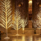 Fudios Lighted Branches Plug in 32IN 200 LED Mantle Winter Decor, White Twig Branch Lights for Christmas Holiday Party Indoor Outdoor