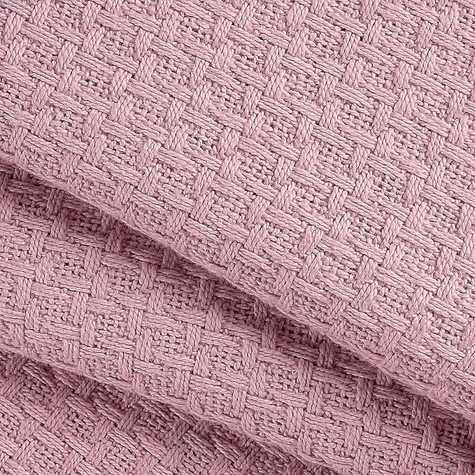 BELIZZI HOME 100% Cotton Bed Blanket, Breathable Bed Blanket Full Queen Size, Cotton Thermal Blankets Full Queen, Perfect for Layering Any Bed for All Season, Purple