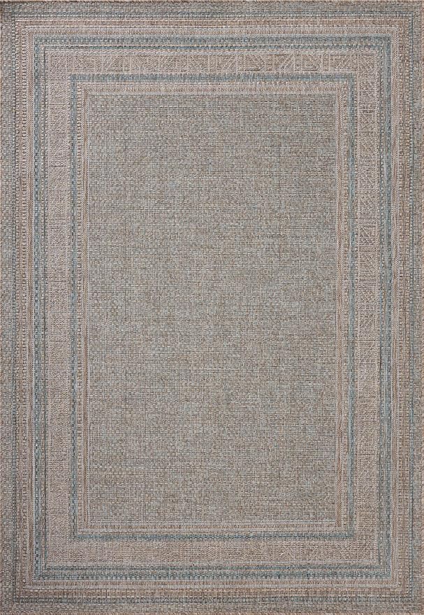Loloi Amber Lewis Topanga Collection TOP-05 Natural/Teal 7'-10" x 10' Indoor/Outdoor Area Rug