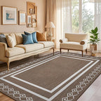 Outdoor Patio Rug, Outside Rectangular Carpet, Moroccan Geometric Rugs, Washable Large Indoor Outdoor Rug Mats for RV, Picnic, Backyard, Deck, Balcony, Porch, Beach 5'x8'