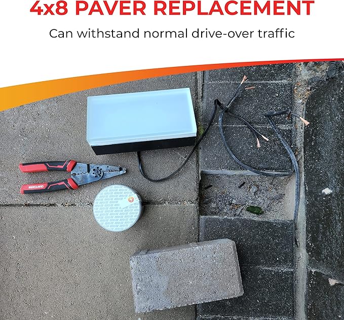 LUMENGY Paver Light 4×8 Inch (3.93 inch X 7.87 inch), 2700K Brick Lighting for Pavers, Driveway, Pathway Patio, & Garden, 12V Waterproof IP67, Drive-Over Rated