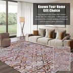 RUGSURE Washable Area Rugs, 6' x 9' - 1/6 Thick - Stain & Water Resistant Non-Slip - Perfect Resistant Rug for Living Room, Bedroom, Nursery, Pet & Child Friendly, Vibrant Colors Rugs, Purple