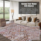 RUGSURE Washable Area Rugs, 9' x 12' - 1/6 Thick - Stain & Water Resistant Non-Slip - Perfect Resistant Rug for Living Room, Bedroom, Nursery, Pet & Child Friendly, Vibrant Colors Rugs, Purple