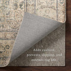 Loloi Loloi-Grip Rug Pad, FPAD2 Grey, 8'-0" x 10'-0", .13" Thick, Gray, 1/8 inch, Reversible, Soft, Cushion, Low Profile, Hardwood, Carpet, Tile, Vinyl, Linoleum, Multi Surface, Trim to fit, Rug Pad