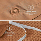 Bedsure Cotton Duvet Cover Queen - 100% Cotton Waffle Weave Hazel Duvet Cover Queen Size, GentleSoft™ and Breathable Bedding Set for All Season, 3 Pieces, 90"x90"