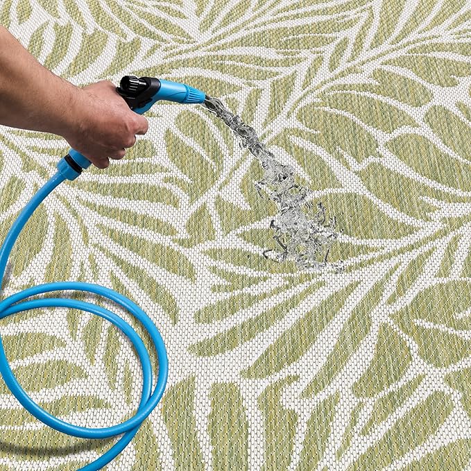 Keen Home Design Terrace Outdoor Round Rug - 5ft Round Washable Indoor/Outdoor Rug for Patio, Kitchen, Balcony, Beach, Garden, Deck and Porch, Size: 5'3" Round