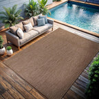 CAMILSON Outdoor Rug 8x10 Modern Area Rugs for Indoor and Outdoor Patios and Porches - Waterproof, Washable, Non-Shedding, Easy-to-Clean Outside Carpet (8 x 10, Solid - Jute)