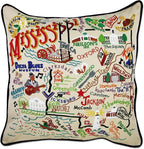 Catstudio Mississippi Embroidered Decorative Throw Pillow