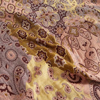 Boho Throw Blanket for Bed 60”x80”, 100% Cotton Woven Blanket for Couch Sofa, Ultra Soft 4-Layer Muslin Quilt with Patchwork Floral Printed, Farmhouse Bed Blanket/Cover for Living Room Decor