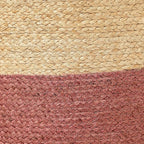 REDEARTH · Cylindrical Pouf Foot Stool Ottoman - Jute Braided Pouffe Poof Accent Sitting Footrest for Living Room, Bedroom, Nursery, Patio, Lounge & Other Rooms (Natural Rust, 18"x18"x14")