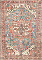 Keen Home Design 5x7 Rug - Machine Washable Area Rug with Non-Slip Backing, Ideal for Living Room, Dining Room, Bedroom - Vintage, Easy Clean, Durable, Low Pile Rug - (5' x 7')