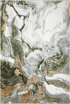 Abani Abstract Grey Green Washable Area Rug – 4' x 6' – Modern Stone-Inspired Design – Regal Collection – Easy to Clean – Durable for High Traffic Areas – Living Room, Bedroom & Office