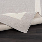 CAMILSON Outdoor Rug 9x12,Large Modern Outside Rugs for Patios Porches Waterproof Durable Washable Non-Shedding, Easy-to-Clean Indoor Outdoor Area Carpet (9 x 12, Bordered - Gray/White)