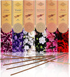 NAQSH Incense Sticks with Wooden Burner Natural Relaxing | Aromatherapy Incense for Air Purifier, Mind & Spirit & Ritualistic Fragrance | Gift Set (Set of 6 Packs - Total 120 Sticks) (Assorted 6)