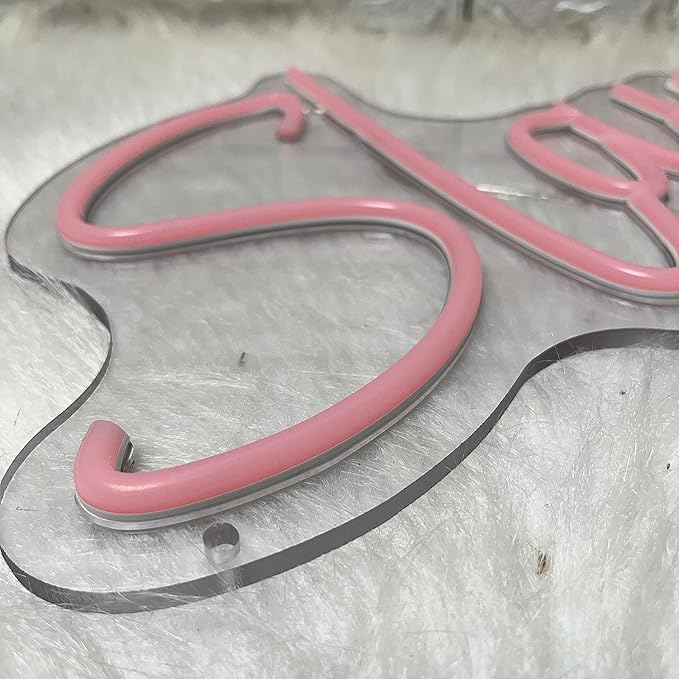 Slay Neon Sign Light Up Letter LED Light Signs Pink Game Room Decor for Girls Bedroom - USB Operated LED Light Sign - 13.9x12.1