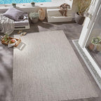 Adiva Rugs Outdoor Indoor Area Rug, Weather Resistant, Easy to Clean, Stain Resistant Floor Mat for Dining Room, Backyard, Deck, Patio (Silver Weiss, 2'6" x 7')