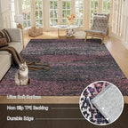 RUGSURE Washable Area Rug - 1/6 Thick - Stain & Water Resistant Non-Slip - Resistant Rug for Living Room, Bedroom, Nursery, Pet & Child Friendly, Vintage Charm Area Rugs (Burgundy, 3' x 5 ')