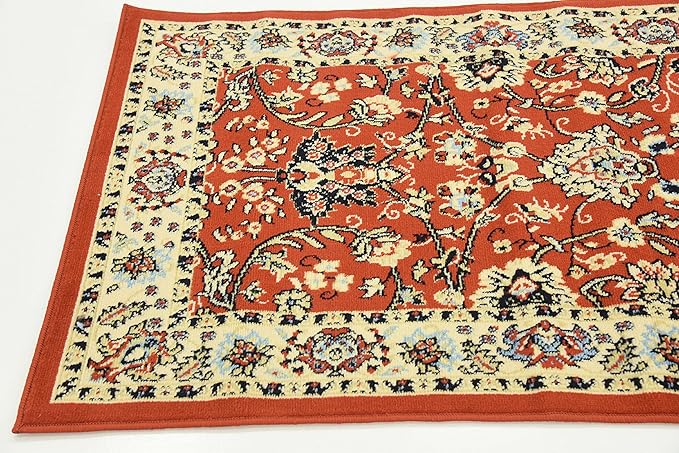 Unique Loom Sialk Hill Collection Area Rug - Washington (3' x 16' 5" Runner Terracotta/Cream)